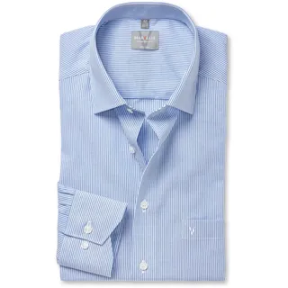 Langarmhemd MARVELIS, Herren, Gr. 41, N-Gr, blau, Web, Obermaterial: 100% Baumwolle, comfort fit normal, Manschette, Hemden