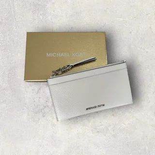 Michael Kors MK Tasche Geldbörse Portmonee Jet Set Empire Weiß Silber Leder NEU