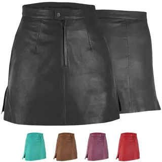 German Wear Lederrock Trend451R Mini Mini Lederrock echtes Leder schwarz schwarz 50