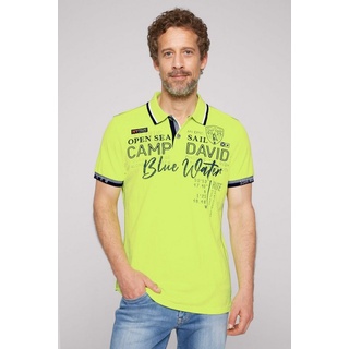 CAMP DAVID Poloshirt mit Ärmelbündchen gelb|grün M