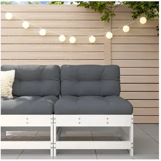 vidaXL Garten-Mittelsofa Holz Kiefer weiß