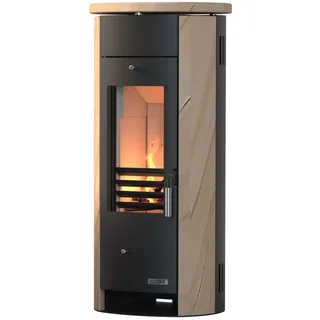 Accente Slimline Stahl Schwarz/Abdeckplatte Sandstein
