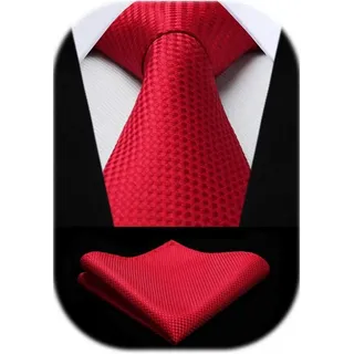 LuxusKollektion Krawatte Krawatte Herren Einstecktuch Set Hochzeit Business Party Rote-2 rot
