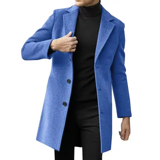 Wintermantel Herren Herrenmantel Long Mantel Winter Wollmantel Slim Fit Trenchcoat Vintage Coat Men MäNner MäNtel ÜBergangsmante