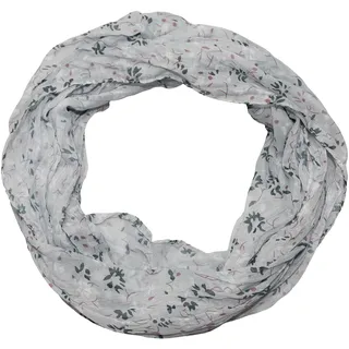 beybey® Damen Seide Loop Schal mit Blumenmuster - wunderschön und fein - Seidenschal - Loop Schal Damen - Schlauchschal Damen (SX8 gray) - ca. 150 cm x 40cm
