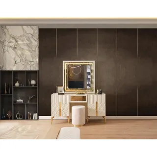JVmoebel Schminktisch Beige Luxus Schminktisch mit Spiegel für modernes Schlafzimmer (1-St., Schminktisch mit Spiegel), Made in Europa beige