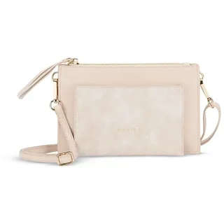 Expatrié Clutch Isabelle Elegante Umhängetasche Damen Handtasche, Hochwertiges Kunstleder, Wasserabweisend beige