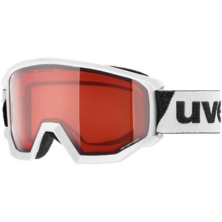 uvex athletic LGL - Skibrille für Damen und Herren - konstrastverstärkend - vergrößertes, beschlagfreies Sichtfeld - white/lasergold lite-rose - one size