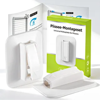 Ancable 8 Stück Klebeplatten mit Spannschuh für Plissee Montage ohne Bohren - Hochfeste Klebestreifen Selbstklebend Anti-Drop für Kunststoff PVC Alu Fensterrahmen