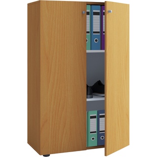 Vcm Holz Büroschrank Aktenregal Lona 3 Fächer Mit Drehtüren (Farbe: Buche)