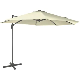 GreenGarden® Ampel Sonnenschirm 300 cm rund schwenkbar mit Fuss creme