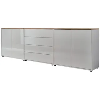 MID.YOU Sideboard Mailand Set 5 0 x 0 x 0 cm Beige / Weiß