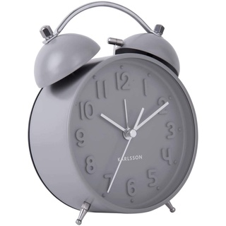 Present Time/Karlsson - Iconic - Wecker - Kunststoff/Metall - Grau/Matt - 16,5 x 11 x 5,5cm - Excl. Batterie