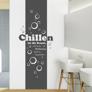 DESIGNSCAPE® Wandtattoo Banner Chillen ist die Kunst, sich beim Nichtstun nicht zu langweilen. | Farbe: hellorange | Größe: klein (46 x 120 cm)