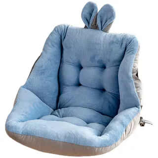 Reheyre Cartoon Kaninchen Ohr Computer Stuhl Kissen, Kurze Plüsch Kawaii Gaming Stuhl Kissen Lazy Sofa Büro Boden Kissen Matte Nette Sachen für Gamer Schlafzimmer Dekor Blau Einheitsgröße