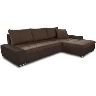 Sofnet Eckcouch Textil 5-Sitzer Braun