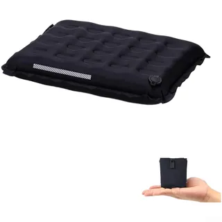 Zoegneer Ultraleichtes aufblasbares Camping-Sitzkissen, 7 cm dick, tragbar, Outdoor-Kissen, leicht, 105 g, hohe Tragfähigkeit, 150 kg, schnelles Aufblasen, reflektierender Sicherheitsstreifen, bequem