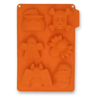 Solidchoice – Silikon-Backform für 6 Halloween-Figuren – BPA-frei - Orange