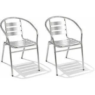 Mojawo Aluminuim Bistrostuhl Gartenstuhl 45 x 45 x 45 cm stapelbar 2 St.