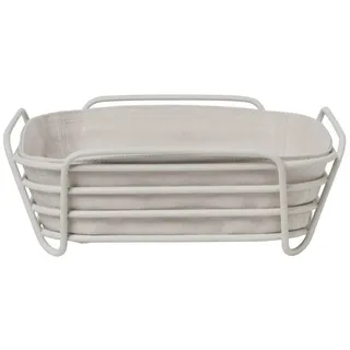 blomus Brotkorb -DELARA- Vielseitiger Brotkorb: Modernes Design, Pulverbeschichteter Stahl, 100% Baumwolle, Hygienisch, Langlebig, Zeitlos beige