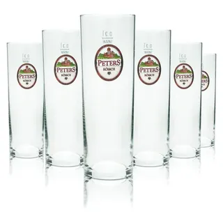 6x Peters Kölsch Bierglas 0,3l Kölschstange Altbier Gläser Set Brauerei Köln - Transparent