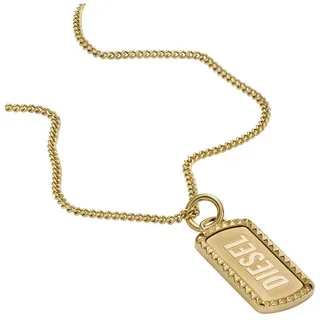 Diesel Herrenkette Dog Tag Edelstahl goldfarben, DX1456710