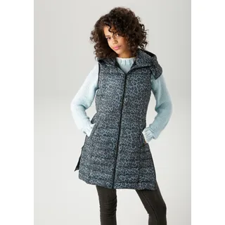 Aniston CASUAL Steppweste CASUAL Leo-Muster Blau/Schwarz 36