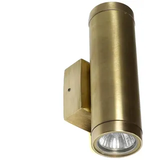 Licht-Erlebnisse Außenwandleuchte Messing H: 21 cm GU10 IP64 2-flammig gold