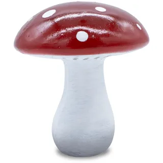 Spetebo XL Keramik Fliegenpilz farbig - 17 x 15 cm - Deko Pilz groß mit glasiertem Schirm - Tisch Aufsteller Herbst Dekofigur zum Hinstellen