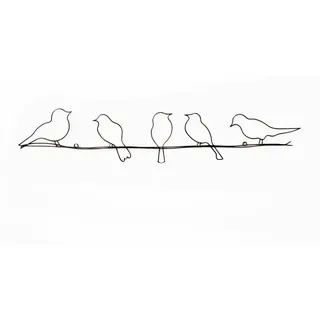 Art for the home - Metal Art - Wanddeko, - Vogel", - Schwarz - 60x12,5cm