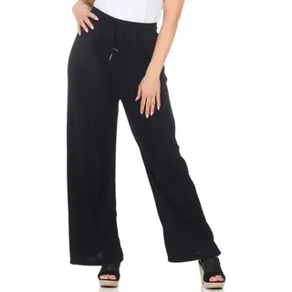 simaranda Marlene-Hose Damen Schlaghose 5020 S-M Schwarz mit elastischem Bund, Elastikbund mit Tunnelzug schwarz S-M