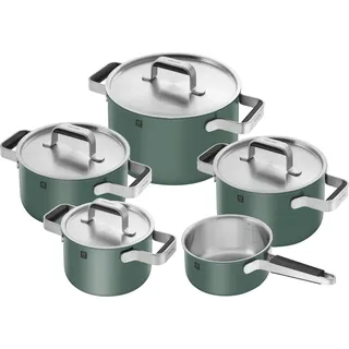 Zwilling Pure Topf-Set 5-tlg. 3 x Kochtopf (16 cm + 20 cm + 24 cm) + Bratentopf 20 cm + Stieltopf 16 cm