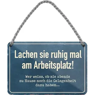 schilderkreis24 Blechschild 18x12cm – „Lachen sie ruhig mal am Arbeitsplatz“ – Humorvolle Wanddeko für Büro, Wohnzimmer & Alltag