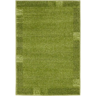 Teppich Good Times, Myflair Möbel & Accessoires, rechteckig, Höhe: 13 mm, Kurzflor, gewebt, melierte Optik, mit Bordüre beige|grün 66 cm x 91 cm x 13 mm