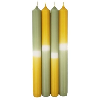 Wiedemann Kerzen Leuchterkerzen Dip Dye Kerzen Aloe Vera Pastelgrün / Gelb, 250 x ? 23 mm, 4 Stück