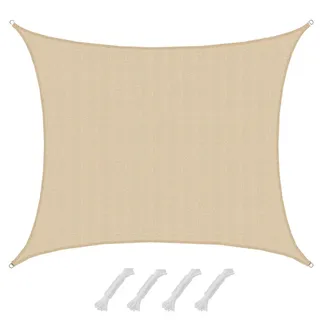 AMANKA UV Sonnensegel Wasserdurchlässig 6x5 Rechteckig - Sonnenschutz Garten Terrasse