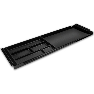 VABO Schreibtisch-Unterbauschublade aus Metall mit Schloss, Hängeschublade mit herausnehmbarem Einsatz, ausziehbare Schreibtisch-Schublade in schwarz