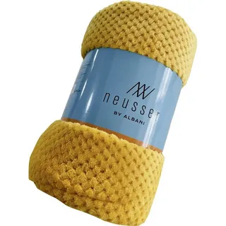 Wolldecke Neusser Collection Decke Vivian gelb, 200 x 220 cm, Neusser Collection gelb