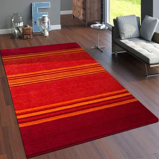 Paco Home Teppich Wohnzimmer Schlafzimmer Kurzflor Ethno Design Geometrisches Muster Handgearbeitet Gabbeh Moderne Deko, Grösse:80x150 cm, Farbe:Terracotta 3
