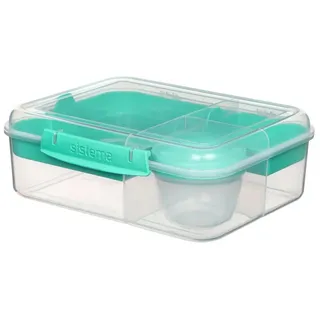 sistema Lunchbox Bento Lunchbox To Go, unterteilt, transparent-mint, Kunststoff Bisphenol A und Weichmacher frei grün
