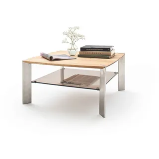 MCA furniture Couchtisch Neli, Eiche-massiv Glas quadratisch 80 cm
