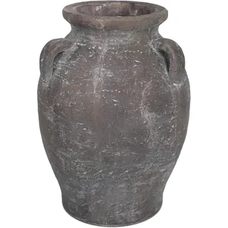 24,1 cm schwarze Terrakotta-Vase, handgefertigt, rustikale Bodenvase, Keramik, groß, antiker Töpferton mit 3 Ohren, Bauernhaus, Einweihungsgeschenk für Heimdekoration, Schlafzimmer, Wohnzimmer