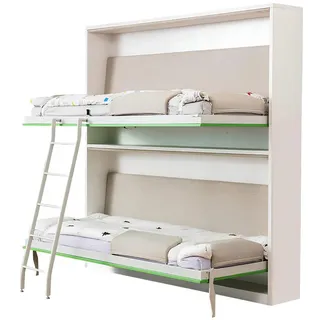 Xlmoebel Etagenbett Platzsparendes Doppelbett mit Schrank und Hochbett-Funktion (1-St., Etagenbett Schrankbett), Hergestellt in Europa grün