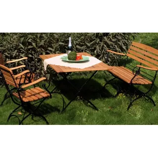Holz Biergarten Stuhl Premium 88 x 43 cm - Klappstuhl aus Robinie & Stahl – Gartenstuhl – klappbare Gartenmöbel für den Outdoor-Bereich