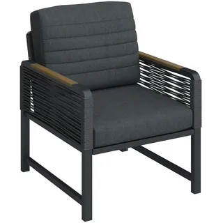 Ambia Garden Loungesessel, Dunkelgrau, Metall, Kunststoff, Textil, Füllung: Schaumstoff, eckig, 64x72x73 cm, Loungemöbel, Loungesessel