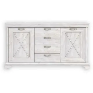 Die Möbelfundgrube Sideboard 178 x 96 x 48 cm Pinie Weiß