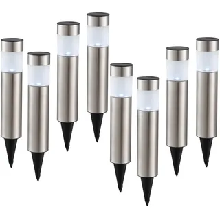 GLOBO Wegeleuchte Edelstahl 28,0 cm 8er Set silber