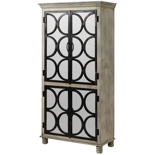 MASSIVMOEBEL24.DE Schrank Mango 97 x 190 x 45 cm Grau