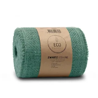 Sizo Zwartz Jute ECO Line Tischläufer Tischband 15cm breit 10m lang Juteband | viele Farben | Tischband Deko Hochzeit (blau-türkis)