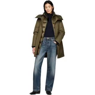 Tommy Hilfiger Damen Parka Nylon Mix Padded Parka Gesteppt, Mehrfarbig (Army Green), S - S